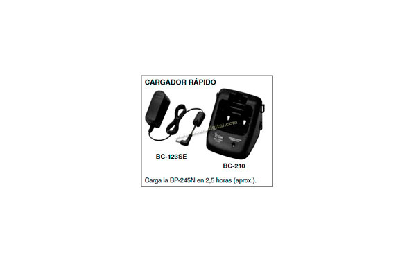 BC-210KIT01 Charger + transformador walkie IC-M73 e BP-245 bateria