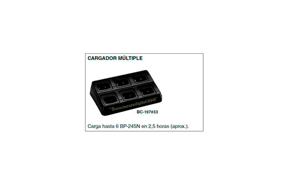 BC-210 Cargador  para 6 unidades para  walkie IC-M73 y bateria BP-245