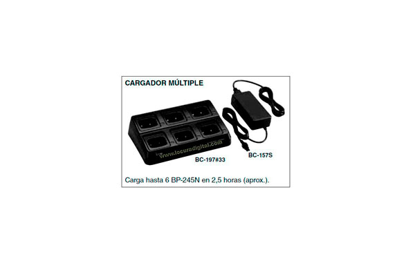 BC-197-33 KIT-01 Cargador  para 6 unidades para  walkie IC-M73 y bateria BP-245