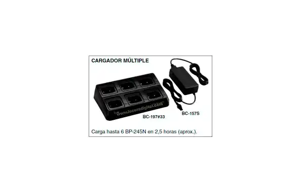 BC-197-33 KIT-01 Cargador para 6 unidades para walkie IC-M73 y bateria BP-245