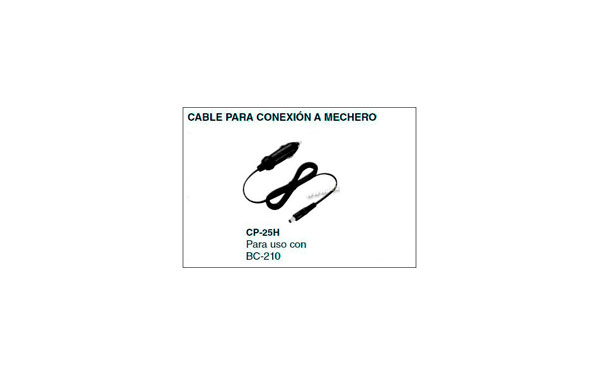 CP25H cabo para conexão com carregador de isqueiro BC-210