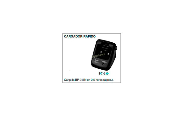 BC-210 Cargador para  walkie IC-M73 y bateria BP-245.