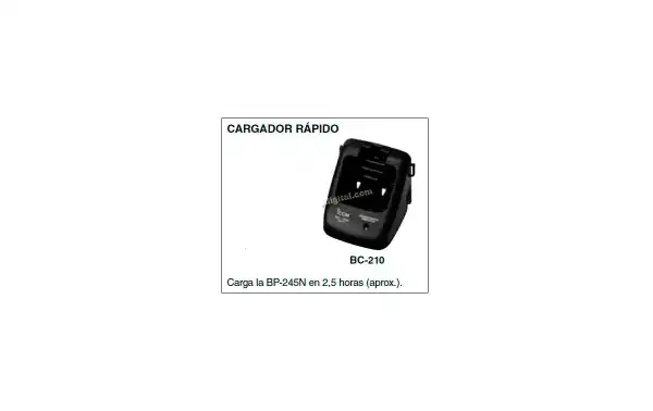 BC-210 Cargador para walkie IC-M73 y bateria BP-245.