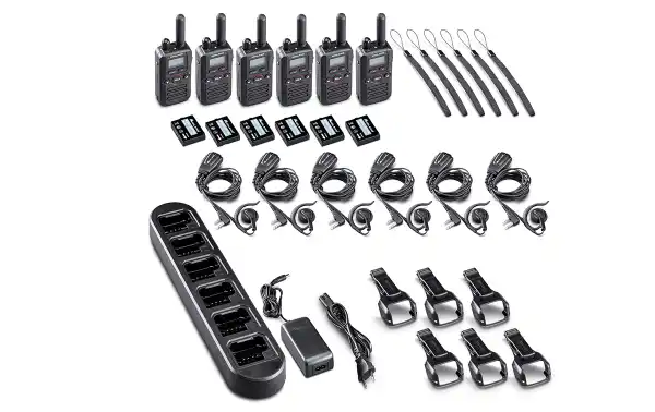 Pack de 6 talkies-walkies Midland BR180 BizTalk à usage gratuit PMR446