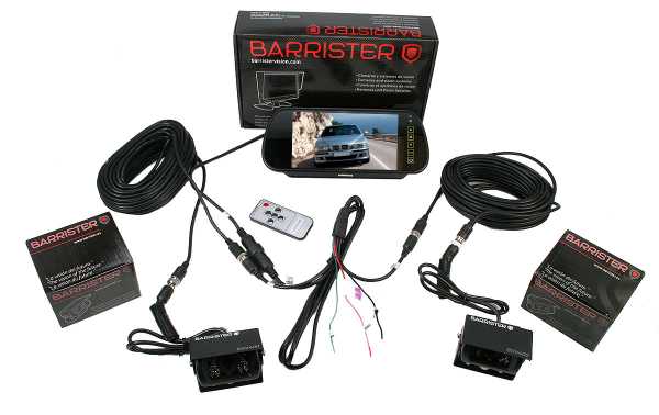 BARRISTER BRV-15-KIT2 Sistema retrovision Monitor BRV-515 Retrovisor 7 pulgadas 2 cámara BRV-400  x 2 cables10 metros cable alargador CA-10. 