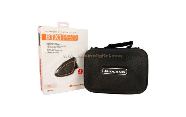 MIDLAND BTX1 PRO SINGLE Intercomunicador universal Bluetooth 4.2 con radio FM y RDS