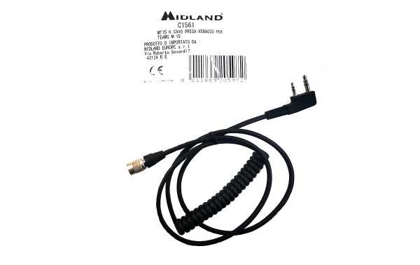 MIDLAND M15-C1561-K Kenwood two-pin cable for M-15 headset