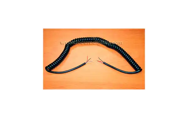 CAMICRO Cable microfono de respuesto, rizado, recogido 41 cm rizado, extentido completamente 2 mts. de longitud
