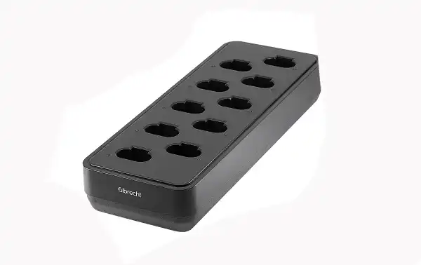 Albrecht Tectalk biz 10-fach Standlader</strong> es un cargador de sobremesa de 10 ranuras diseñado específicamente para la línea de radios <strong>Tectalk biz</strong> de Albrecht. Permite cargar simultáneamente hasta 10 equipos de forma rápida y eficien