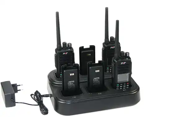 The TYT CHARX6MD390 charger appears to be a multi-charger designed to charge up to 6 units of TYT MD-390 and MDUV390GPS walkies.