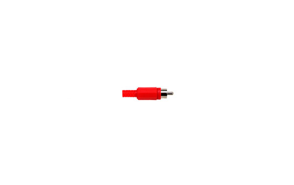 CON2073003 Conector RCA macho. Cubierta de plástico color ROJO