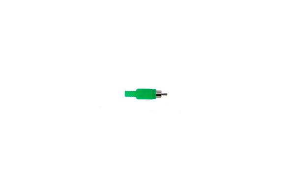 CON2073167 Conector RCA macho. Cubierta de plástico color VERDE