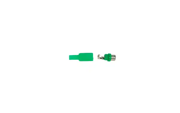 CON2073171 Conector RCA hembra aéreo. Cubierta de plástico color VERDE