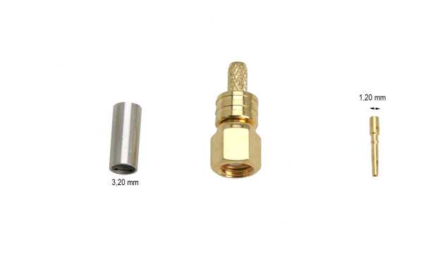 CON3659 SMC Male Crimp Connector for RG-174 and RG-316