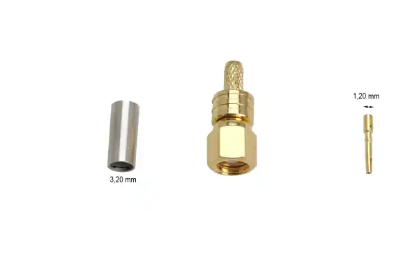 CON3659 SMC Male Crimp Connector for RG-174 and RG-316