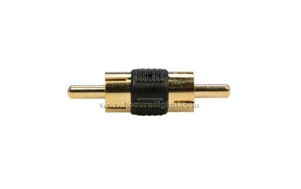 CON3916N RCA Adaptador Duplo masculino de ouro, cor preta