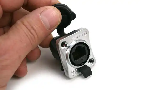 CON4161 Adaptador à prova d'água IP65, RJ45 fêmea-fêmea para chassis