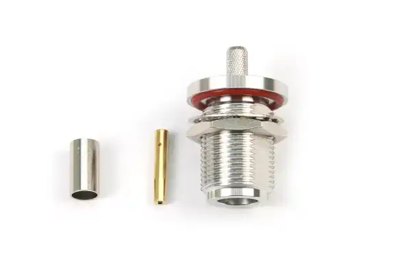 CON4387 N conector de crimpagem de chassi fêmea RG-58