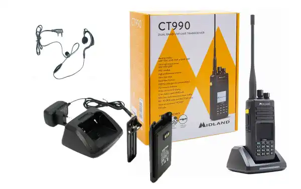 Midland CT-990 Dual Band Walkie VHF-144 -UHF-430 Mhz Protection IP67