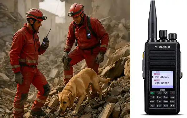 Talkie-walkie bibande Midland CT-990EBR VHF-144-UHF-430 MHz IP67
