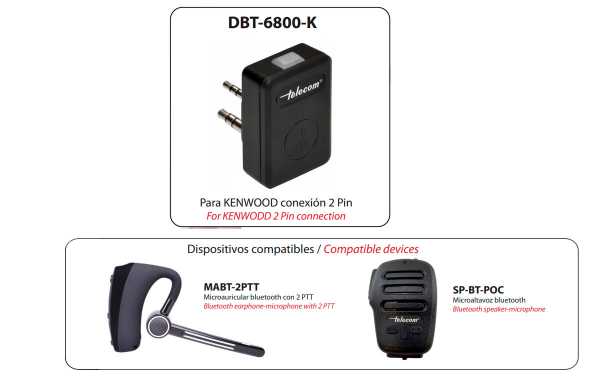 TELECOM DBT-6800-K Dongle  bluetooth para usar SP-BT-POC y MABT-2PTT en walkies conexión KENWOOD