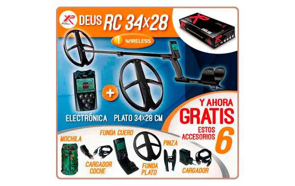 XP DEUS RC34x28  METAL DETECTOR PLATO DE 34 x 28 cm.