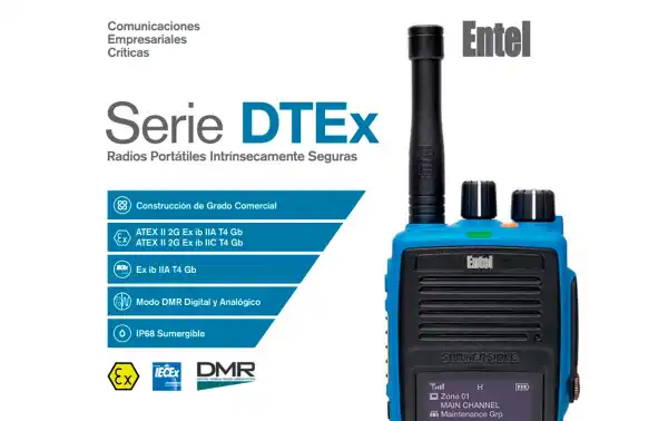 DT-953 ENTEL PMR-446 Digital Walkie Talkie - ATEX Free Use Analog.