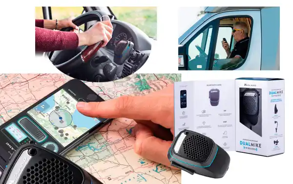 DUAL MIKE WIRELESS Double microphone sans fil CB + smartphone Bluetooth