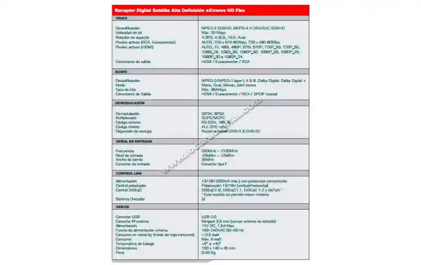 EXTREME HD-FLEX FTE eXtreme HD FLEX Receptor Satélite HD-12 y 220 volts