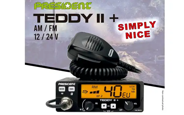 President TEDDY-II-Plus AM/FM radio station 40 CB channels 27 Mhz 12/24v