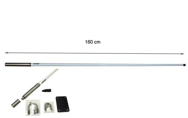 MIRMIDON FOX154 Professional Antenna VHF 144-163 Mhz. 3 dB long 1, 6 mts