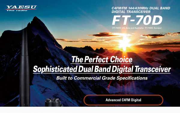 YAESU FT-70DE analog and digital Dual Band 5W Handheld Transceiver