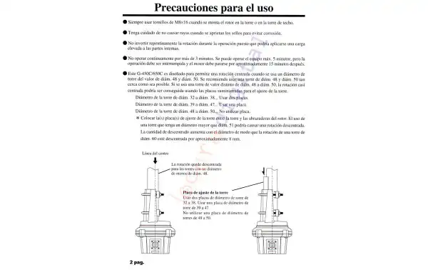 YAESU G 450 CDC Rotor Azimutal tipo torreta par de fuerza 600kg/cm
