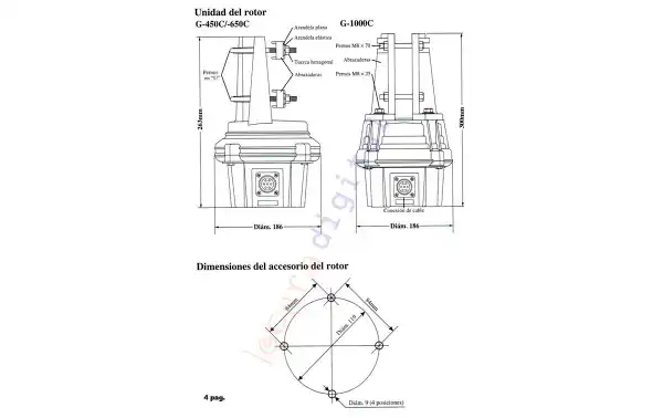 YAESU G 450 CDC Rotor Azimutal tipo torreta par de fuerza 600kg/cm