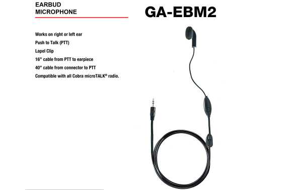 Altifalante COBRA GA-BM2 com sistema PTT de botão de pressão