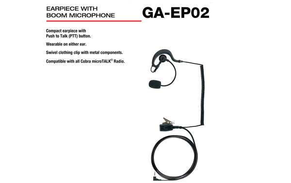 COBRA GA-EP02 Micro-Earphone Earpiece type pertiga, with built-in PTT system