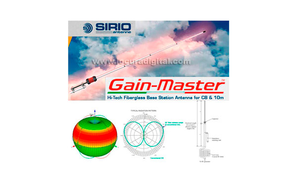 GAIN-MASTER SIRIO Gain-Master antena fibra vidrio 25,5-30 Mhz.736 cms. !! NUEVA ANTENA CB 27 MHZ !!