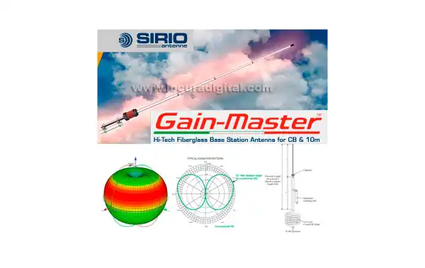 GAIN-MASTER SIRIO Gain-Master antena fibra vidrio 25,5-30 Mhz.736 cms. !! NUEVA ANTENA CB 27 MHZ !!