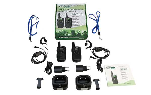 POLMAR GEMINI Pack 2 Walkie Talkies PMR-446 free use 16 channels