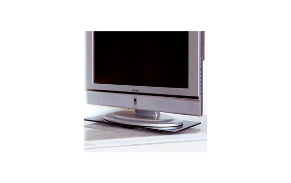 GIROREC43 Soporte rectangular de cristal giratorio para pantallas TV. Color NEGRO 
