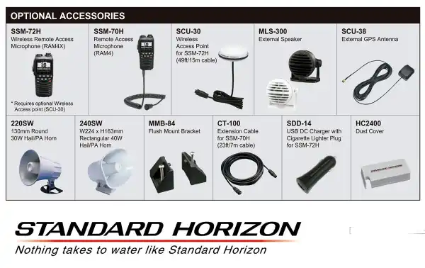 Émetteur GPS Nautica STANDARD HORIZON GX-2400-GPS-NMEA. La couleur noire