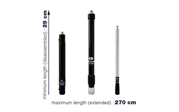  la antena KOMUNICA HF-PRO-2-PLUS-T es una opción innovadora para radioaficionados y entusiastas de la radio que buscan una antena portátil con amplia cobertura de frecuencia. Su diseño telescópico, amplias bandas de operación y tamaño compacto la hacen a