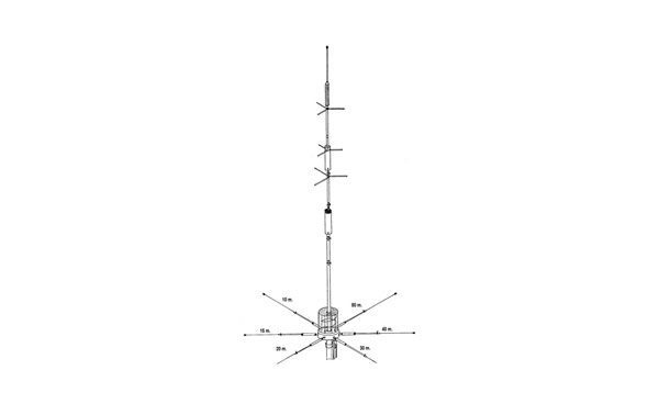 HF6ECO ECO antena vertical  HF bandas 10,15,20,30,40 y 80 metros