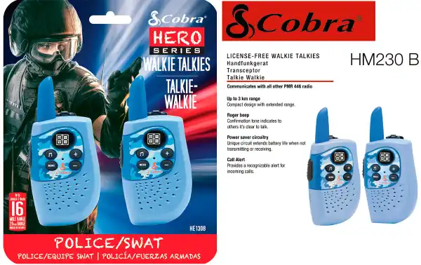 COBRA HM-230-BLUE Pareja de walkies PMR color azul alcance 3 km