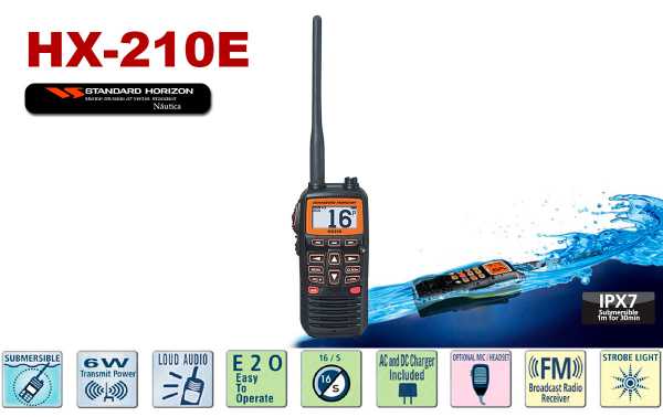 nautical / walkie / standard-horizon / standard-horizon-hx-210e-walkie-vhf-banda-marina-ipx7-submersible