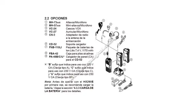 HX290E Standard Horizon. Submersible and floating nautical walkie talkie.