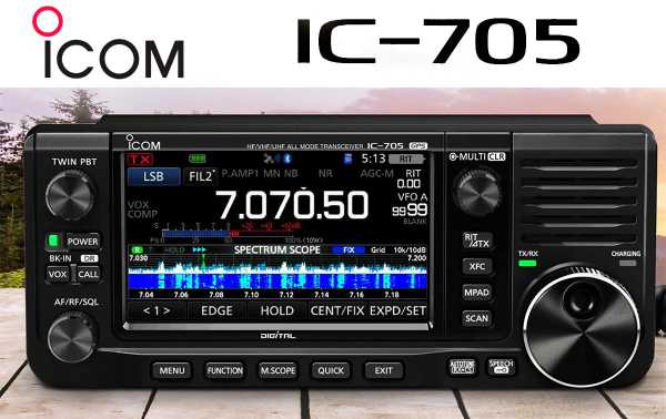 Base ICOM IC-705 et émetteur-récepteur portable HF VHF / UHF 50-144-430 MHz -GPS