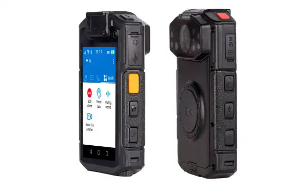 I-10 bodycam INRICO. Walkie 4G LTE POC com câmera frontal e câmera traseira