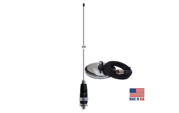 PROCOMM JBC-112-2400 Antena vehiculo base iman 8 cm CB27 Longitud 60cm