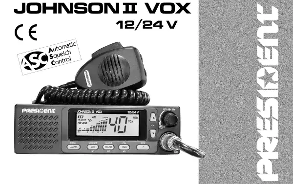 JOHNSON-II VOX PRESIDENT 12 y 24 voltios. CB 27 Mhz.40 canales.